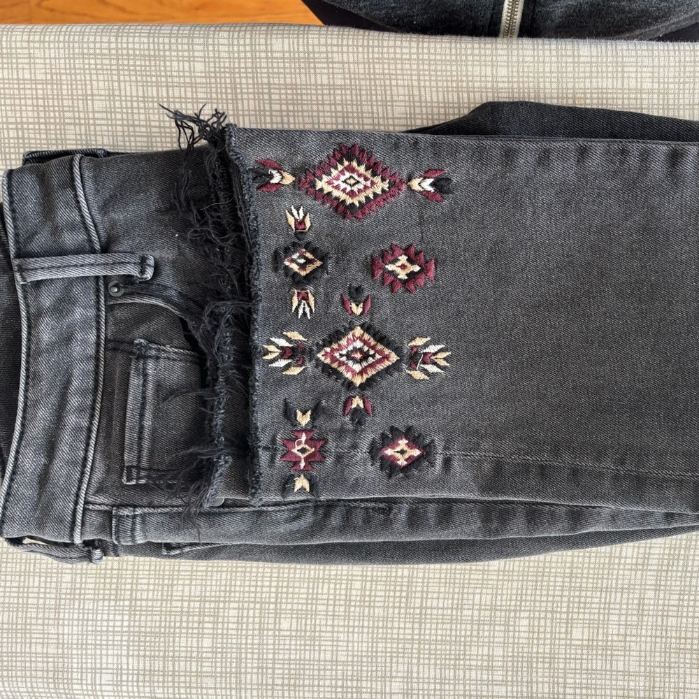 DRIFTWOOD Charcoal Embroidered Jeans